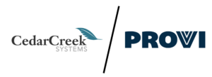 Cedarcreek Systems logo and Provi logo partnership announcement for main image of the press release july 20, 2023