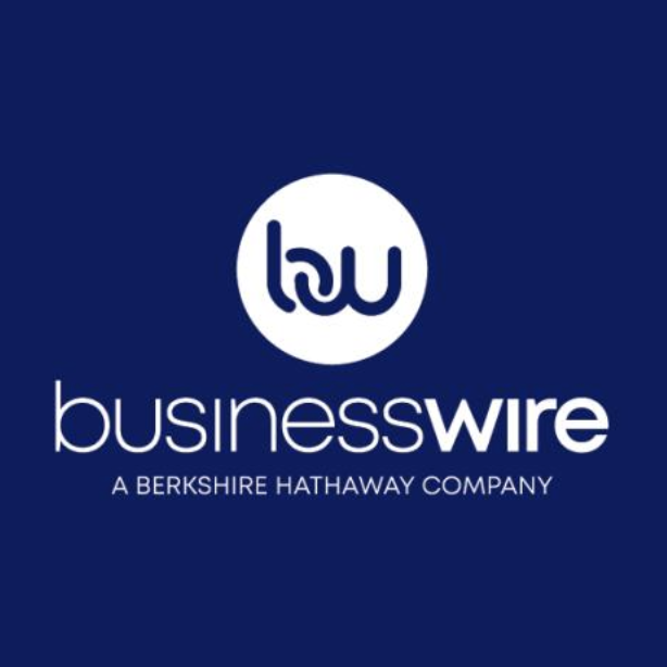 business wire logo and page from press release. navy with white logo bw